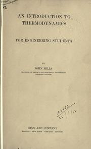 Cover of: An introduction to thermodynamics