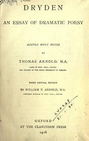 Cover of: An essay of dramatic poesy