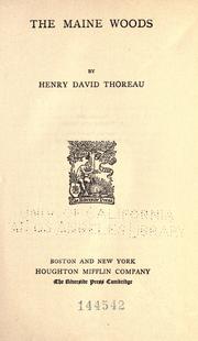 The Maine Woods by Henry David Thoreau