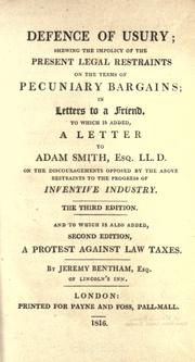 Cover of: Defence of usury