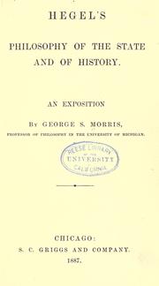 Cover of: Hegel's philosophy of the state and of history
