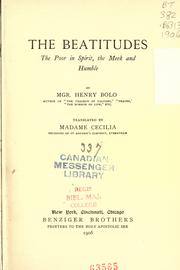 Cover of: The Beatitudes: the poor in spirit, the meek and humble