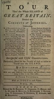 Cover of: Tour thro' the whole island of Great Britain