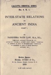 Cover of: Inter-state relations in ancient India