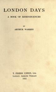 Cover of: London days
