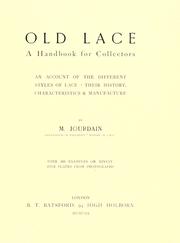 Cover of: Old lace, a handbook for collectors