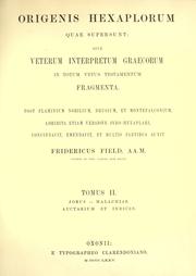 Cover of: Origen Hexapla