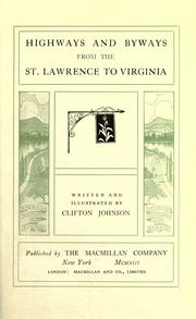 Cover of: Highways and byways from the St. Lawrence to Virginia