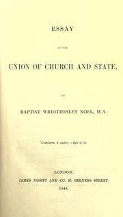 Cover of: Essay on the union of church and state