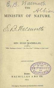 Cover of: The ministry of nature