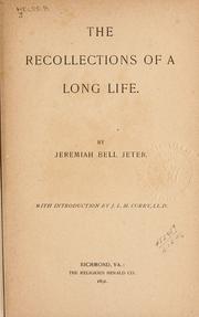 Cover of: The recollections of a long life