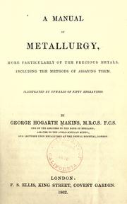 Cover of: A manual of metallurgy