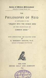 Cover of: The philosophy of Reid