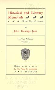 Cover of: Historical and literary memorials of the city of London