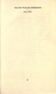 Cover of: Ralph Waldo Emerson
