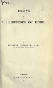 Cover image for Essays in Jurisprudence and Ethics