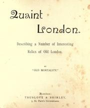 Cover of: Quaint London