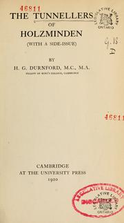 Cover of: The tunnellers of Holzminden (with a side-issue)
