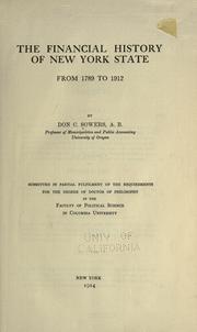 Cover image for Financial History of New York State From 1789 to 1912