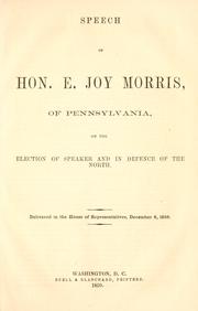 Speech of Hon. E. Joy Morris, of Pennsylvania 的封面图片