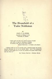 Cover of: The household of a Tudor nobleman
