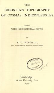 Cover of: The Christian Topography of Cosmas Indicopleustes