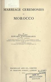 Cover of: Marriage ceremonies in Morocco