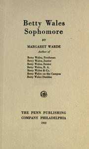 Cover of: Betty Wales, Sophomore