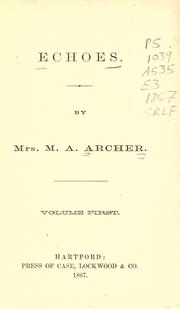 Cover of: Echoes