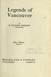 Cover of: Legends of Vancouver