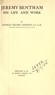 Cover of: Jeremy Bentham