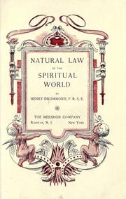 Cover of: Natural law in the spiritual world