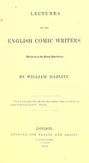 Cover of: Lectures on the English comic writers
