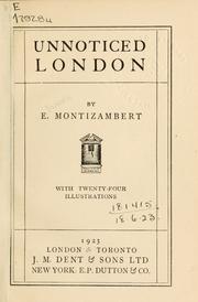 Cover of: Unnoticed London