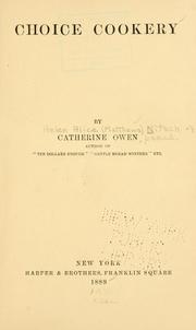 Cover of: Choice cookery