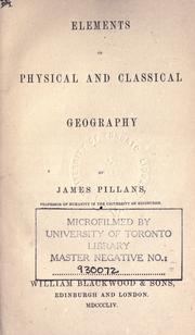 Cover of: Elements of Physical and Classical Geography