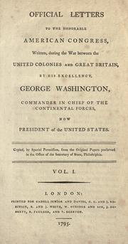 Cover of: Official letters to the Honourable American Congress