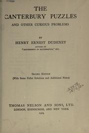 Cover of: The Canterbury puzzles and other curious problems