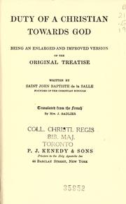 Cover of: Duty of a Christian towards God