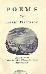 Cover of: The poetical works of Robert Fergusson: with biographical introduction, notes and glossary, etc.