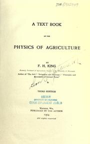 Cover of: A text book of the physics of agriculture