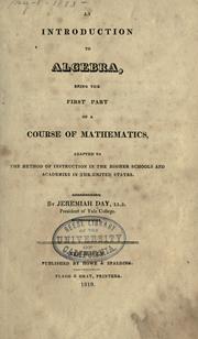 Cover of: An introduction to algebra