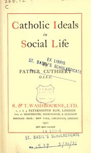Cover of: Catholic ideals in social life