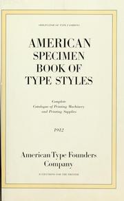 Cover of: American specimen book of type styles