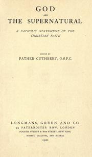 Cover of: God and the supernatural