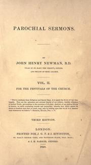 Parochial sermons by John Henry Newman