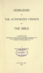 Cover of: Hebraisms in the Authorized version of the Bible