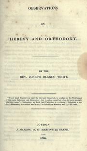 Cover image for Observations on Heresy and Orthodoxy