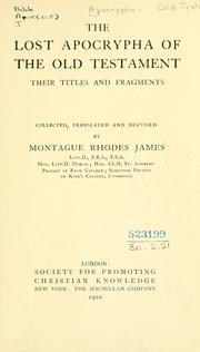 Cover of: The lost Apocrypha of the Old Testament