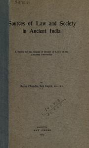 Cover of: Sources of law and society in Ancient India